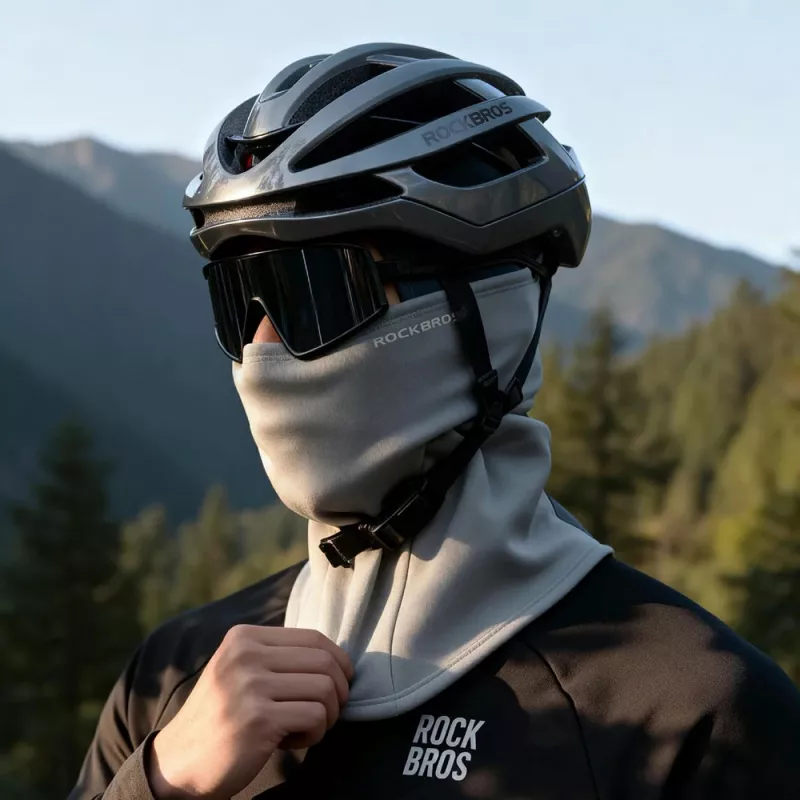 ROCKBROS LF25949 Balaclava elástica de veludo, cinzento