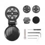 ROCKBROS WT-2 Suporte de ciclocomputador Out-Front com compartimento oculto para AirTag, alumínio, Preto, adaptador Garmin/Wahoo/Bryton