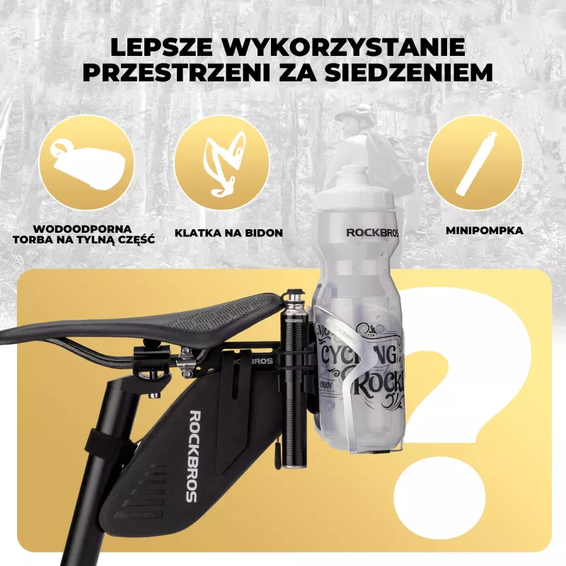 ROCKBROS Adaptador de suporte de garrafa sob o selim - Alumínio, Preto