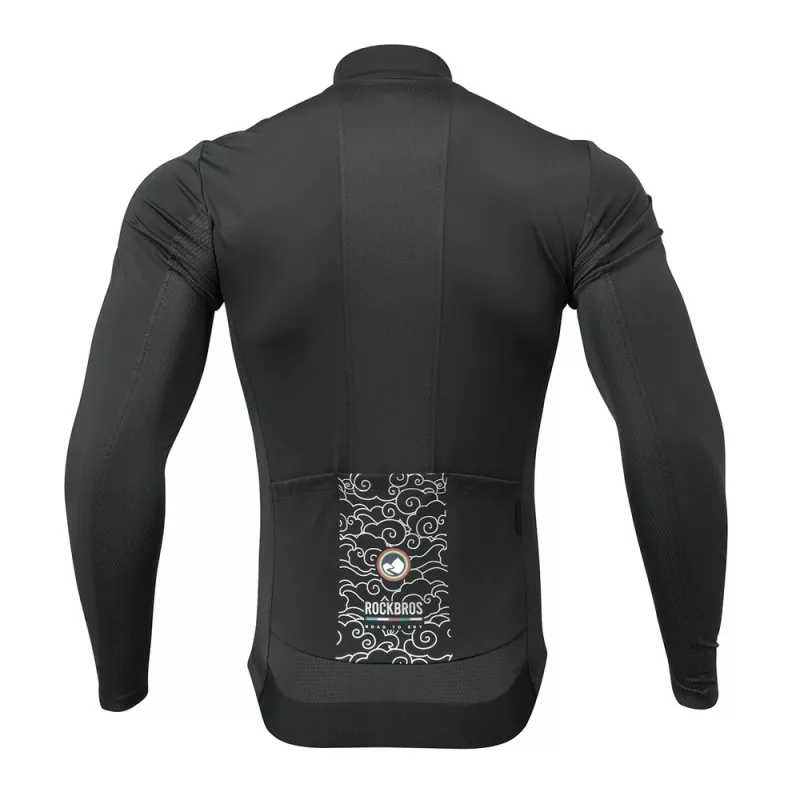 Casaco de ciclismo térmico corta-vento ROCKBROS ROAD TO SKY - preto - tamanho M