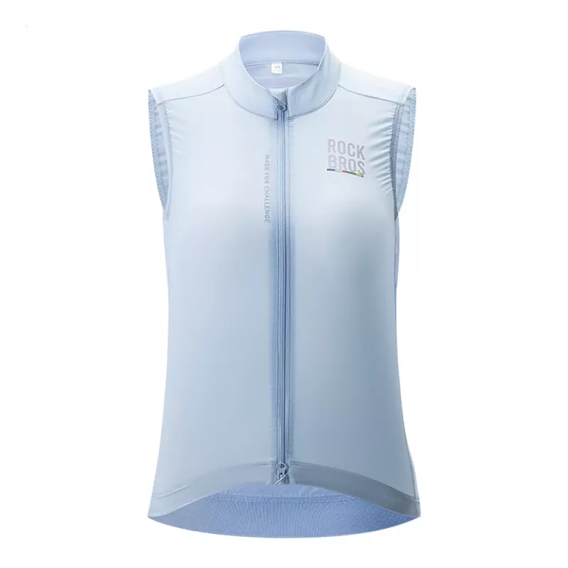 Colete de ciclismo ROCKBROS Road to Sky para mulher - leve, respirável, corta-vento, azul, tamanho M