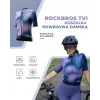 Jersey de ciclismo TVI ROCKBROS para mulher manga curta azul-marinho tamanho L