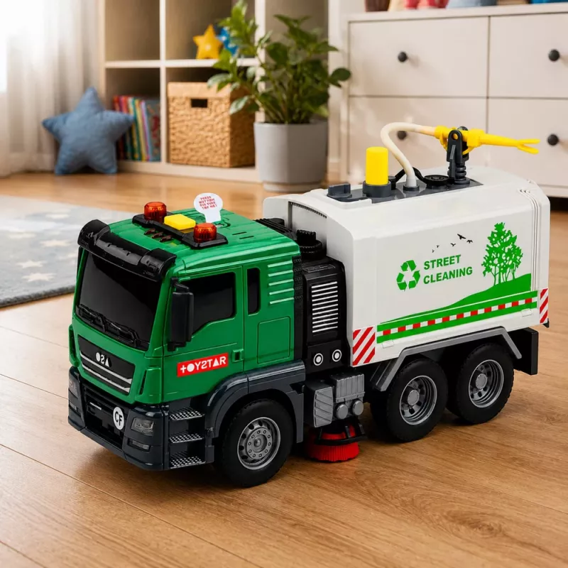 Varredora de rua com função de água, luzes e sons LEAN TOYS 1:14