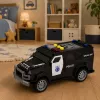 Carro de polícia veículo especial LEAN TOYS escala 1:32 preto com luz e som