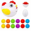 Brinquedo educativo galinha 12 ovos classificador formas e cores aprender conjunto LEAN TOYS