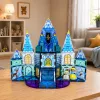 Blocos magnéticos castelo princesa do gelo azul 47 peças LEAN TOYS