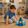 Blocos magnéticos castelo princesa do gelo azul 47 peças LEAN TOYS