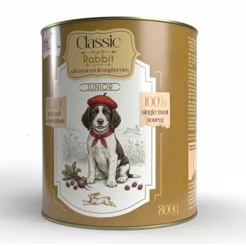 Syta Micha Comida Húmida para Cachorros com Coelho, Beterraba e Framboesa – Lata 800g