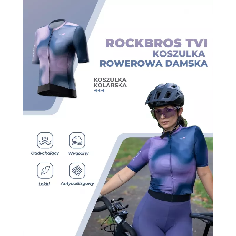 ROCKBROS Camisola de ciclismo de senhora 15110006004 TVI, tamanho M, azul-marinho