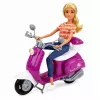 LEAN TOYS Anlily Boneca de viagem em trotinete com óculos, suporte para telemóvel e acessórios