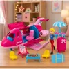 LEAN TOYS Avião dobrável para bonecas conjunto de viagem acessórios boneca rosa 9 peças