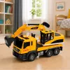 LEAN TOYS 1:14 Escavadora RC com balde móvel, luzes e som – amarelo