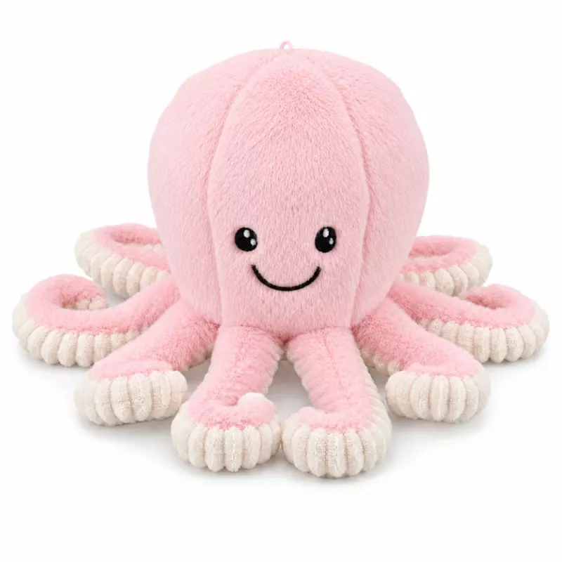 LEAN TOYS Peluche polvo de peluche com tentáculos extensíveis, peluche macio rosa, 30 cm