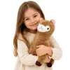 LEAN TOYS Peluche alpaca lhama de peluche com pelo macio bege 38 cm