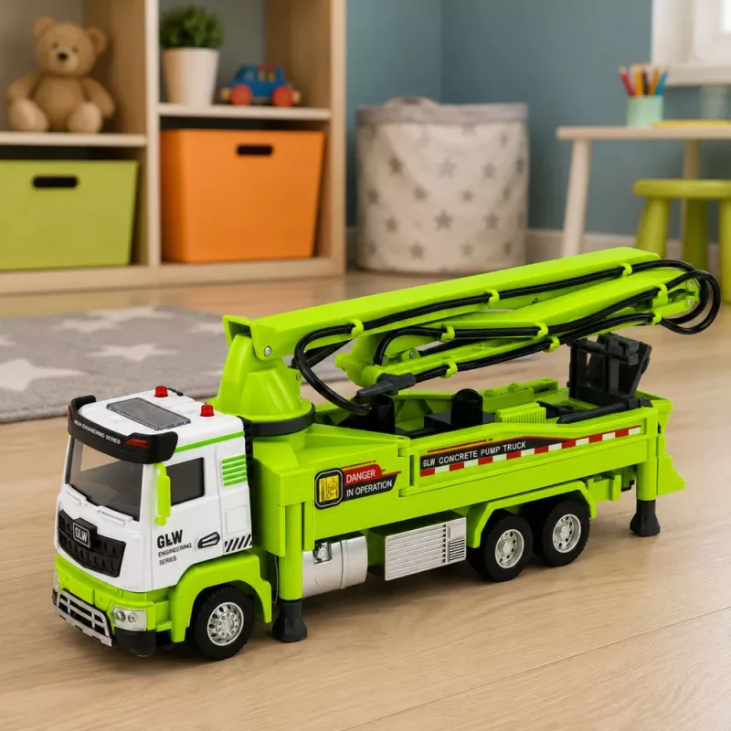 LEAN TOYS Camião de bomba de betão com luzes, sons, água, fricção 1:40