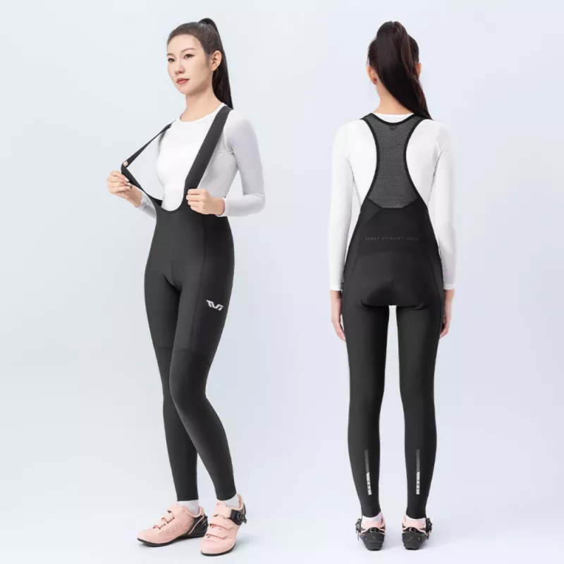 ROCKBROS mulher calças de ciclismo com alças YDCK005 TVI com almofada, preto, tamanho L