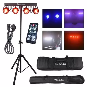 LIGHT4ME LED BAR COB PAR projetor PAR LED 4x30W RGB com tripé e capa de proteção