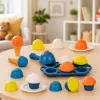 Conjunto ecológico de madeira para fazer gelados para crianças LEAN TOYS 26 peças