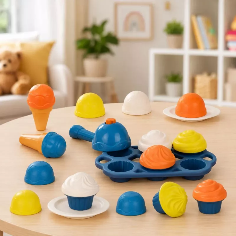 Conjunto ecológico de madeira para fazer gelados para crianças LEAN TOYS 26 peças