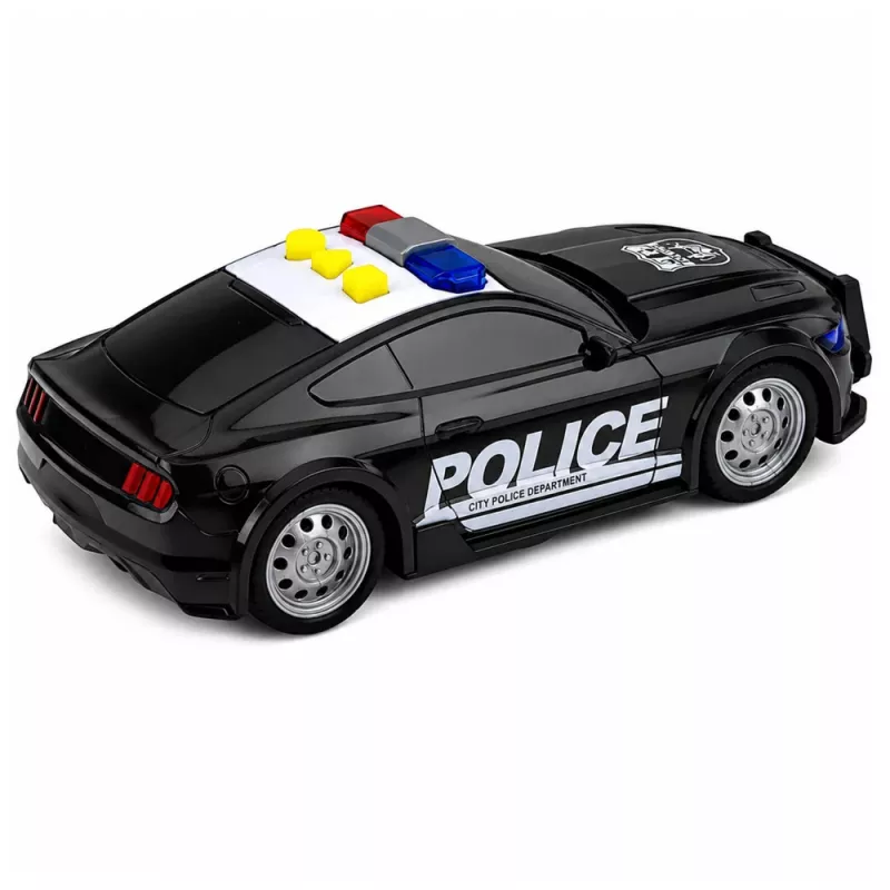 Carro de polícia com luz e som LEAN TOYS, preto, escala 1:32