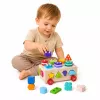 Brinquedo educativo Montessori de madeira LEAN TOYS classificador sobre rodas formas e números