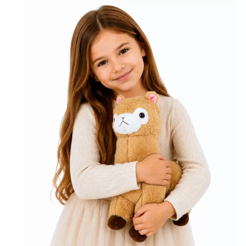 Peluche alpaca lhama LEAN TOYS animal de peluche pelo macio creme 38 cm