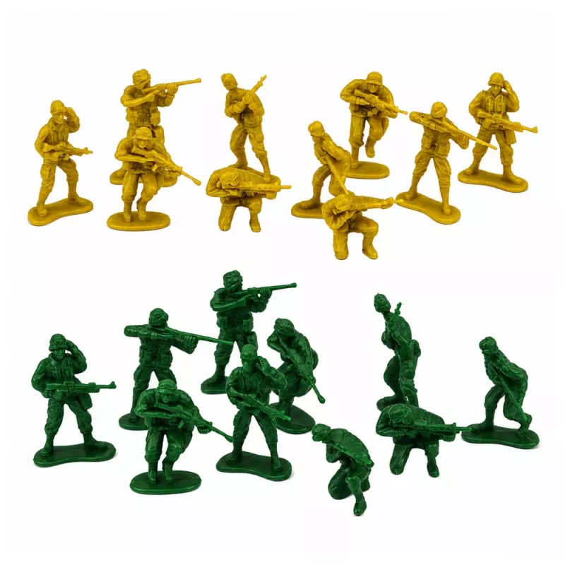 Conjunto militar LEAN TOYS soldados veículos base militar torre figuras 46 peças