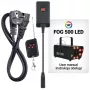 Gerador de fumo LED LIGHT4ME FOG 500, 500 W, LED RGB, depósito de 0,5 L, comando por cabo