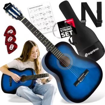 Guitarra clássica SUPRIMO CG34 BB tamanho 3/4 36 polegadas Blueburst