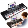 Teclado portátil educativo MK 2115 37 teclas piano eletrónico com 8 timbres, 8 ritmos, 4 canções de demonstração, entrada para microfone, preto