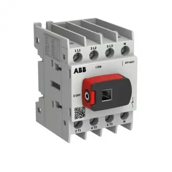 ABB OTOT16G1-4BSN2Plus 16 A interruptor seccionador 4 polos de acionamento frontal com manípulo preto