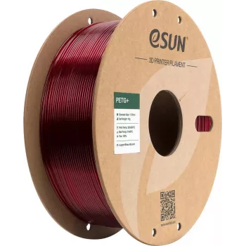 ESUN PETG+ 1,75 mm vermelho translúcido 1 kg bobina de papel