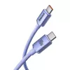 Baseus USB-C para USB-C Crystal Shine cabo de carregamento rápido e dados PD 100W, 1,2 m, roxo