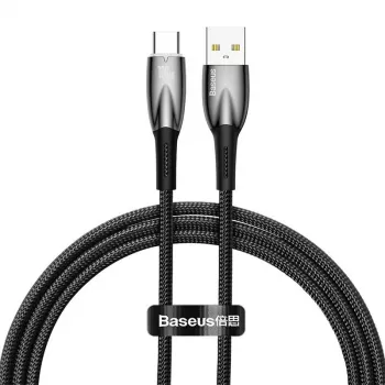 Baseus Glimmer cabo USB-A para USB-C 100W 1m preto