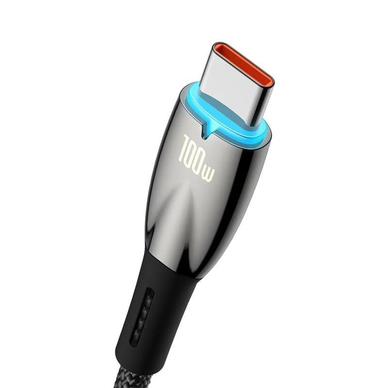Baseus Glimmer cabo USB-A para USB-C 100W 1m preto