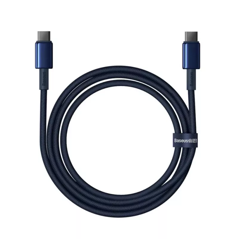 Baseus Tungsten Gold cabo USB-C para USB-C 100W PD 1m azul