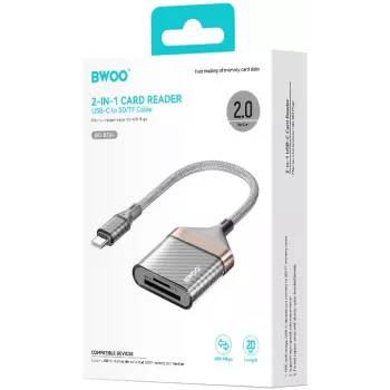 BWOO leitor de cartões SD/TF 2 em 1 USB-C (BO-BZ64)