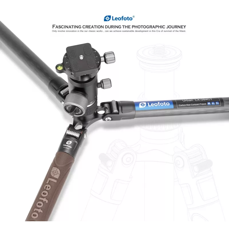 Leofoto Urban LX-284CT tripé de viagem de fibra de carbono com cabeça de esfera XB-38