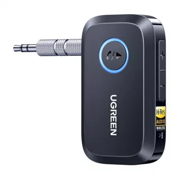 UGREEN adaptador transmissor recetor de áudio Bluetooth 5.3 com LDAC, aptX HD, aptX Low Latency, 3,5 mm AUX/RCA/Ótico, USB-C, multiponto, para TV PC home cinema estéreo áudio de automóvel (preto)