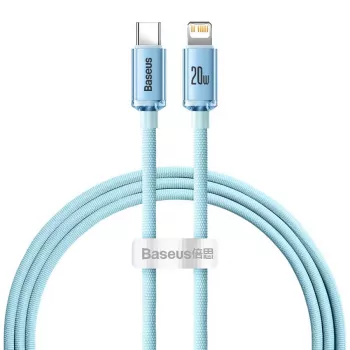 Baseus Crystal Shine cabo USB-C para Lightning 20W, 1,2m, azul
