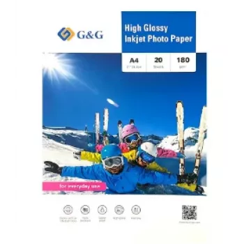 G&G Ninestar Papel fotográfico A4, 180 g/m², 20 folhas (20287)