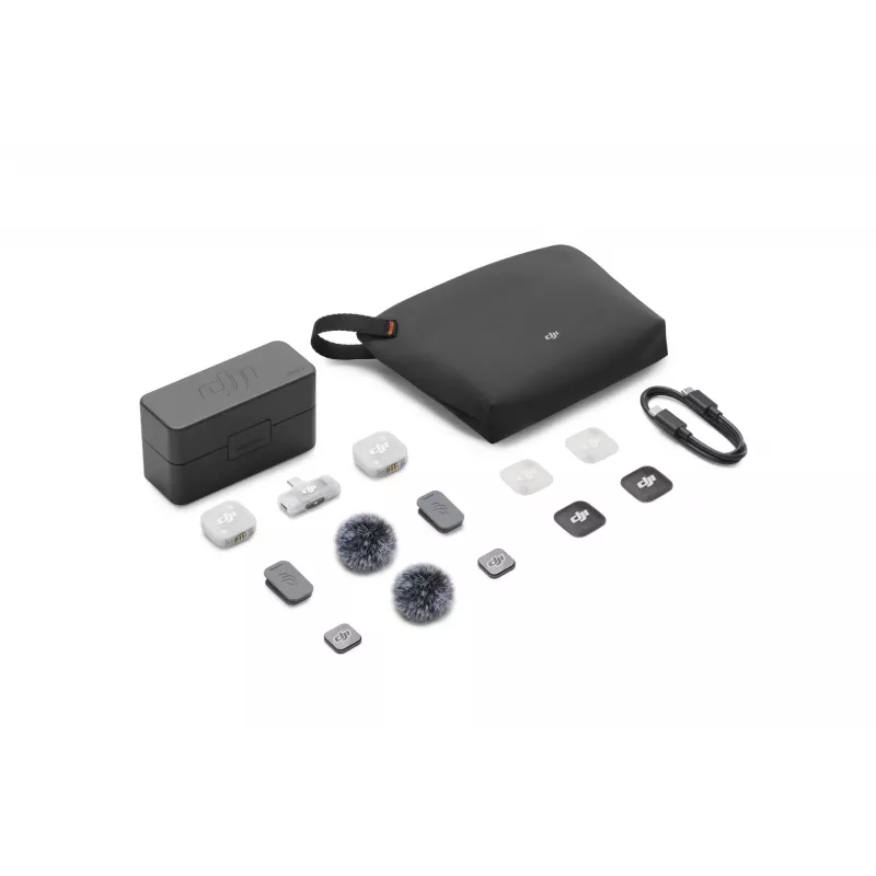 DJI Mic Mini 2 Sistema de microfone sem fios (2 TX + 1 RX móvel + estojo de carregamento), branco