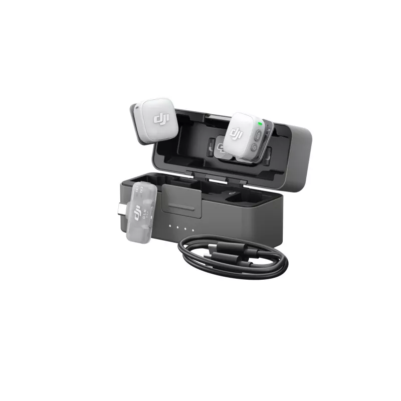 DJI Mic Mini 2 Sistema de microfone sem fios (2 TX + 1 RX móvel + estojo de carregamento), branco