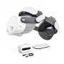 BOBOVR M3 Pro+ Correia de cabeça com bateria de 6500 mAh e estação de carregamento para Meta Quest 3/3S - branco