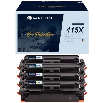 Toner compatível de alto rendimento G&G GS-H415X-4P pack de 4 para HP 415X (Preto, Ciano, Magenta, Amarelo)