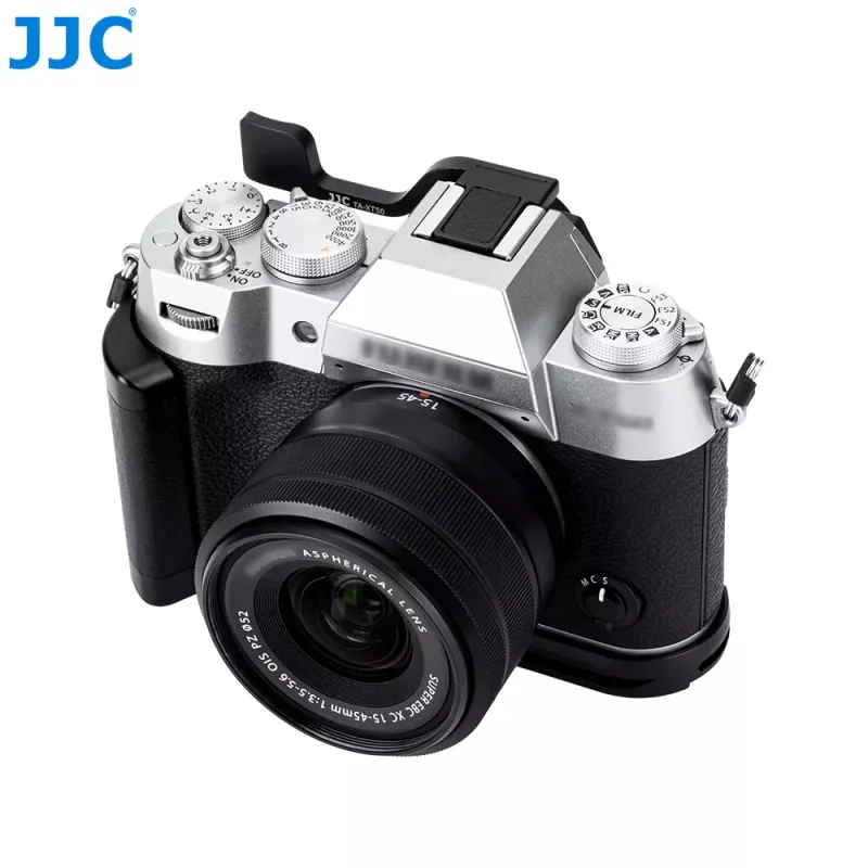 Apoio para o polegar JJC TA-XT50 para Fujifilm X-T50 – liga de alumínio, montagem em sapata quente, Preto
