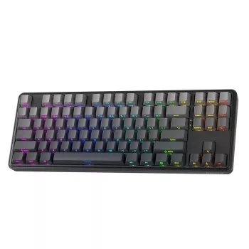 Teclado de gaming mecânico Redragon StarBlade K707SP-RGB-PRO, interruptores vermelhos, RGB por tecla, formato completo, com fio USB, apoio de mãos removível, Preto