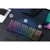 Teclado de gaming mecânico Redragon StarBlade K707SP-RGB-PRO, interruptores vermelhos, RGB por tecla, formato completo, com fio USB, apoio de mãos removível, Preto