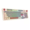 Teclado de gaming mecânico sem fios RGB Redragon K768WGR-WL EISA 100, layout 96%, interruptores vermelhos hot-swappable, Branco/Cinzento