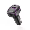 XO BCC12 transmissor FM Bluetooth 5.0 com função de carregamento USB duplo, mãos-livres, indicador LED, leitor MP3 USB/cartão TF, monitor de tensão da bateria do carro para veículos 12V/24V
